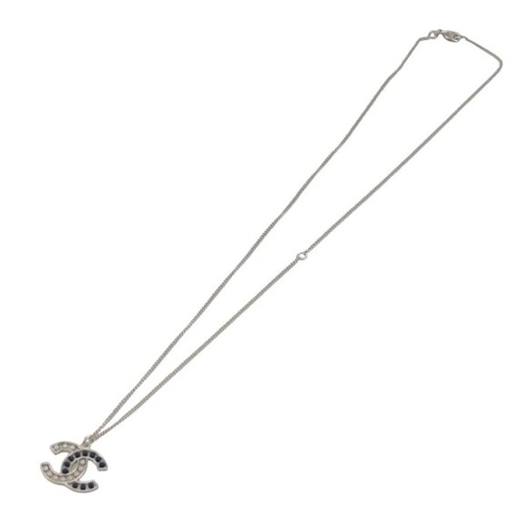 CHANEL Necklace metal Silver CC Auth 101323A - Picture 1 of 16